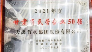 2022年7月4日PG电子节水集团荣获2021年度甘肃省民营企业50强